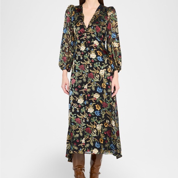 Alice + Olivia Dresses & Skirts - Alice + Olivia Mona Floral Tapestry Blouson Midi Dress